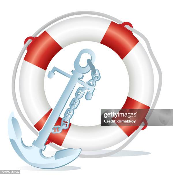 ship anchor your lifebuoy - anchor athlete stock illustrations