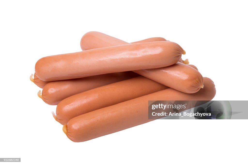 Frankfurters isolated on white background