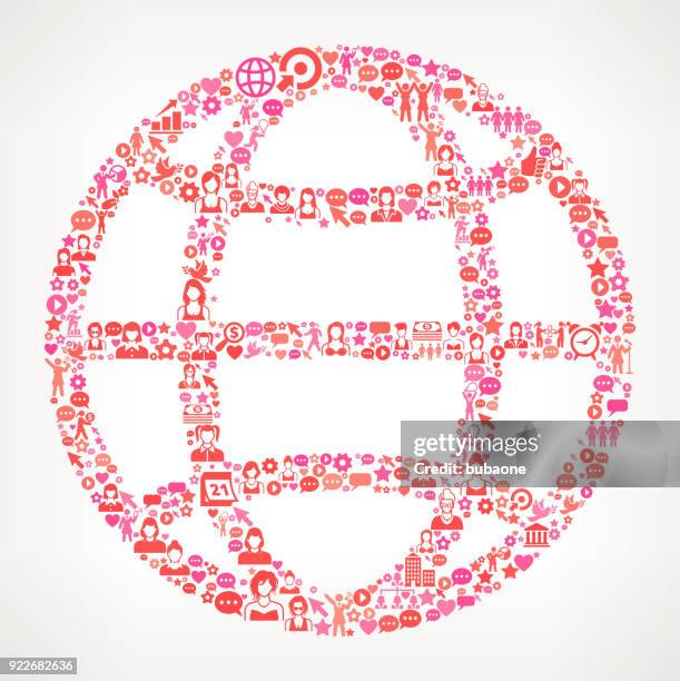 globe women's rights and girl power icon pattern - join us button stock illustrations