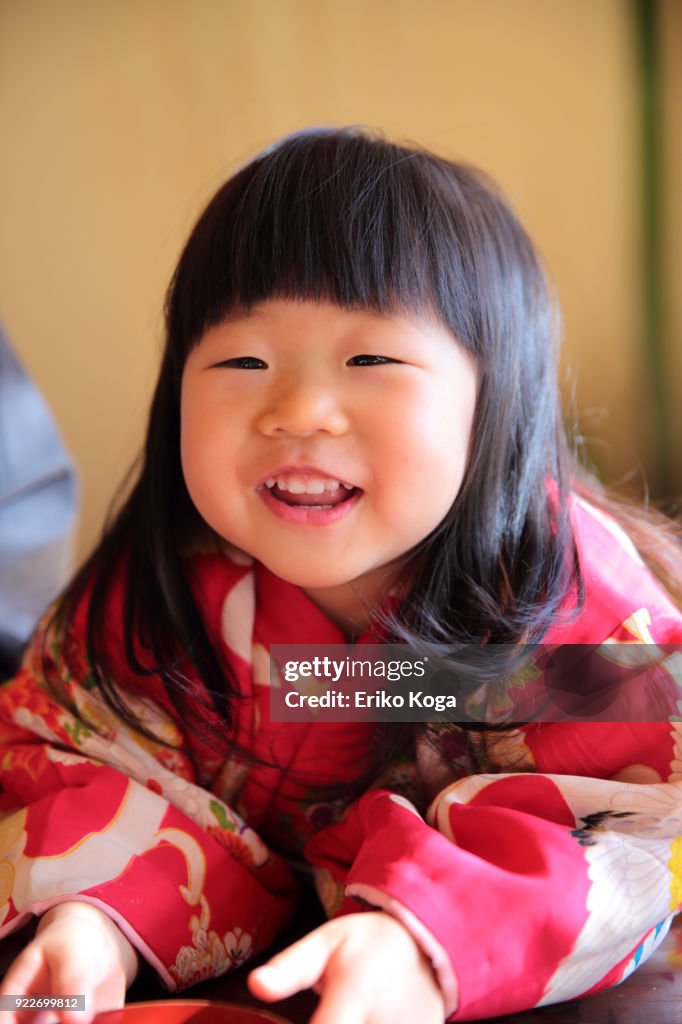 Girl acting funny with New Year's spiced sake called Otoso