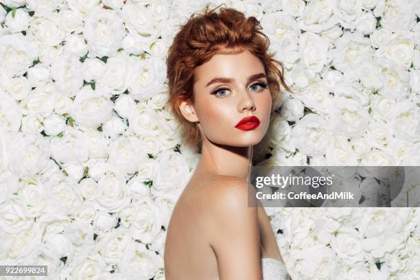 beautiful woman - beautiful redhead stock pictures, royalty-free photos & images