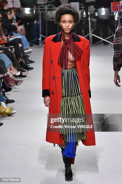 Model walks the runway at the Isa Arfen Ready to Wear Fall/Winter 2018-2019 fashion show during London Fashion Week February 2018 on February 20,...