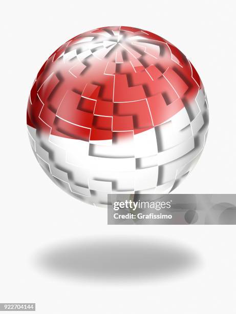 monaco button sphere with flag isolated on white - monaco flag stock illustrations