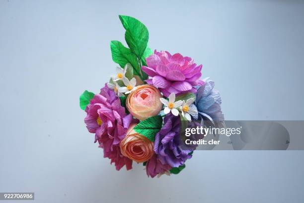 paper flower bouquet - paper flower stock-fotos und bilder