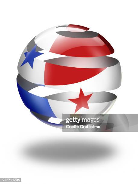 ilustraciones, imágenes clip art, dibujos animados e iconos de stock de esfera de botón de panamá con bandera panameña aislado en blanco - bandera panameña