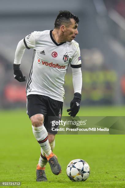 Gary Medel of Besiktas during the UEFA Champions League Round of 16 First Leg match between Bayern Muenchen and Besiktas at Allianz Arena on February...