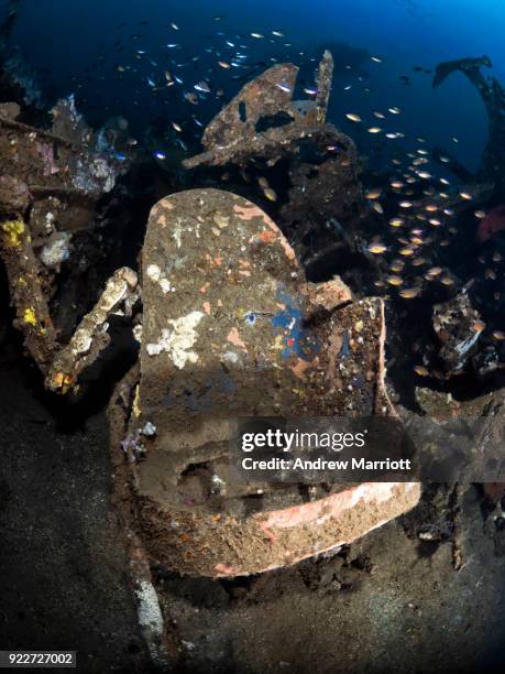 pilot's seat of crashed japanese warplane - zambales province stock pictures, royalty-free photos & images