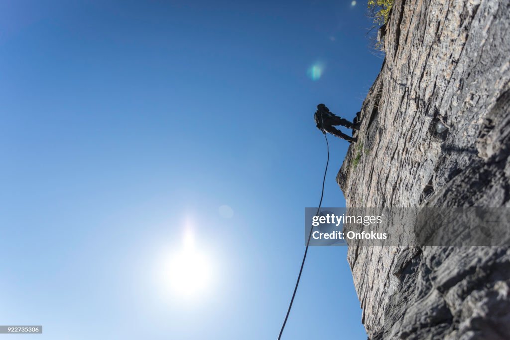 Swat Police Officer Rappelling
