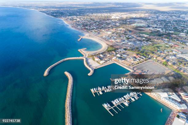 high angle view of geraldton - western australia coast stock pictures, royalty-free photos & images