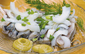 Salad of herring and onion