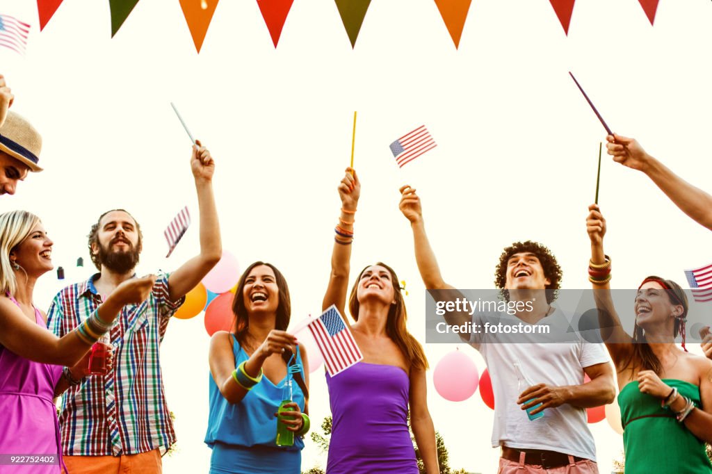 Young people celebrating Independence day