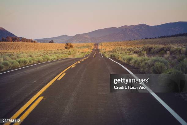 desert highway - 一重黄線 ストックフォトと画像