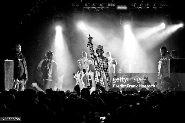 American rapper Jordan Terrell Carter aka Playboi Carti performs live on stage during a concert at the Festsaal Kreuzberg on February 20, 2018 in...