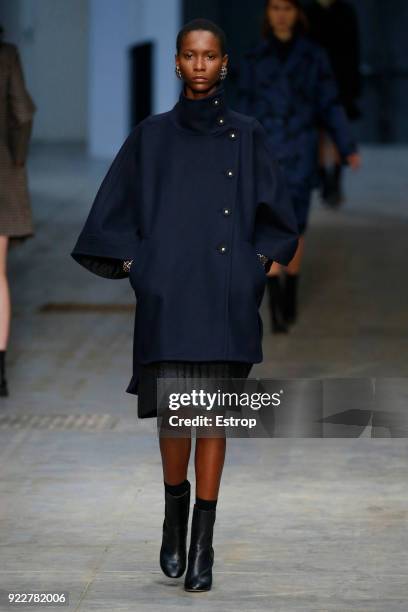 Model walks the runway at the Albino Teodoro show during Milan Fashion Week Fall/Winter 2018/19 on February 21, 2018 in Milan, Italy.