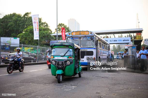 tuktuk taxi on the streets of colombo; sri lanka - indian truck stock pictures, royalty-free photos & images