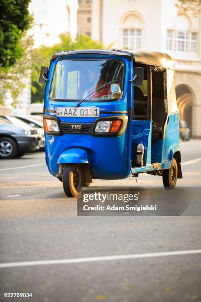 tuktuk taxi on the streets of colombo; sri lanka - tourism in the cultural capital of sri lanka stock pictures, royalty-free photos & images