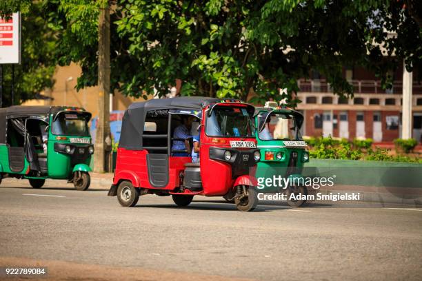 tuktuk taxi on the streets of colombo; sri lanka - tourism in the cultural capital of sri lanka stock pictures, royalty-free photos & images