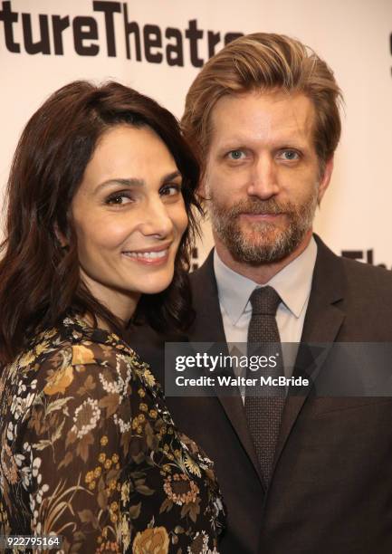 Annie Parisse and Paul Sparks attend the Off-Broadway Opening Night performance of "At Home at the Zoo" on February 21, 2018 at Pershing Square...