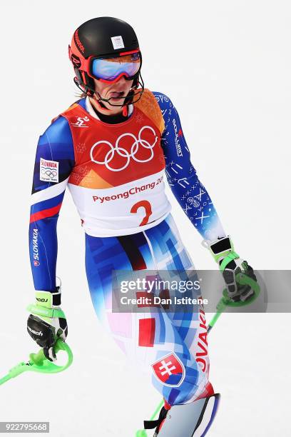 Petra Vlhova of Slovakia competes during the Ladies' Alpine Combined on day thirteen of the PyeongChang 2018 Winter Olympic Games at Yongpyong Alpine...