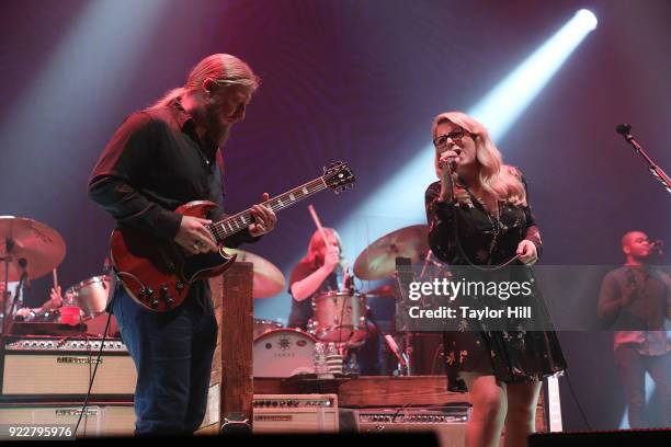 Derek Trucks and Susan Tedeschi of Tedeschi Trucks Band perform at The Capitol Theatre on February 21, 2018 in Pt Chester, New York.