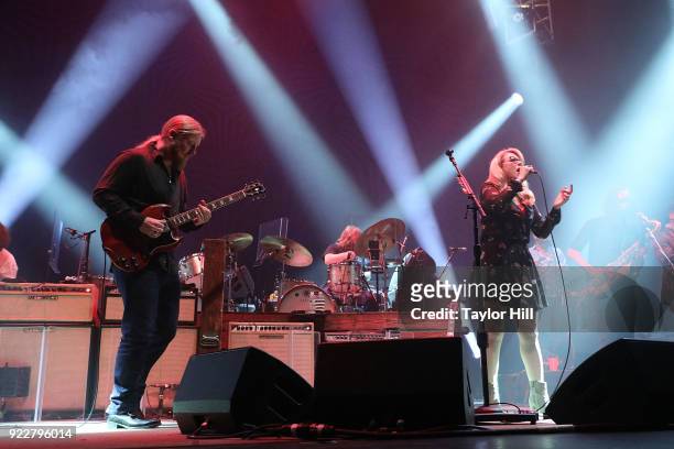 Derek Trucks and Susan Tedeschi of Tedeschi Trucks Band perform at The Capitol Theatre on February 21, 2018 in Pt Chester, New York.