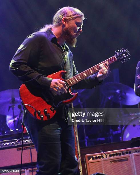 Derek Trucks and Susan Tedeschi of Tedeschi Trucks Band perform at The Capitol Theatre on February 21, 2018 in Pt Chester, New York.