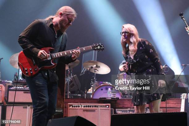 Derek Trucks and Susan Tedeschi of Tedeschi Trucks Band perform at The Capitol Theatre on February 21, 2018 in Pt Chester, New York.