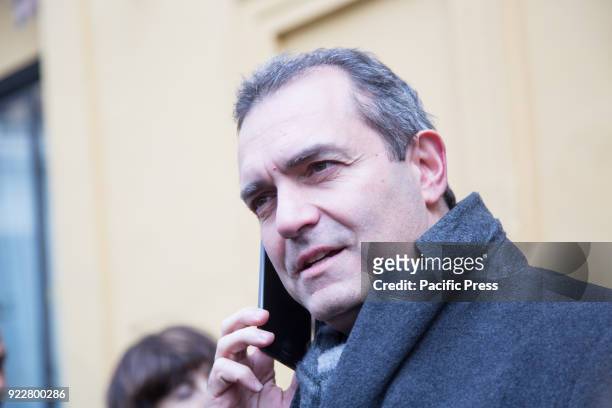 The Mayor of Naples, Luigi De Magistris during the protest against the debts contracted for the earthquake of 1980 that caused the seizure of the...