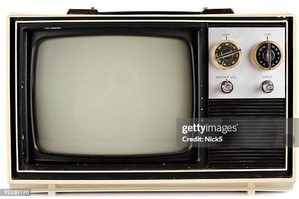 isolated retro tv - vintage television set stock pictures, royalty-free photos & images