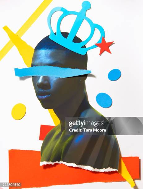 paper cut out of man with crown - black culture stock pictures, royalty-free photos & images