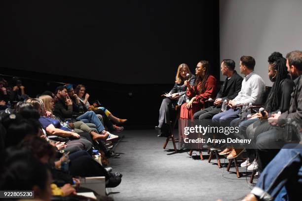 Robin Swicord, Ava DuVernay, Tobias Schliessler, Ramin Djawadi, Kimberly Kimble, Richard McBride, Alison Taylor, JP Jones and Aisha Coley attend the...