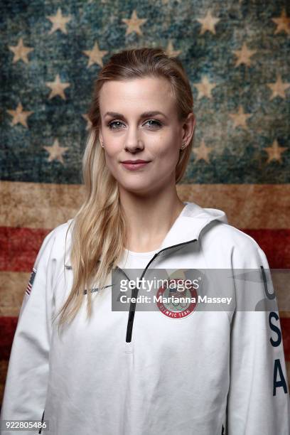 United States Figure skater Madison Hubbell poses for a portrait on the Today Show Set on February 21, 2018 in Gangneung, South Korea.