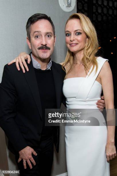 Thomas Lennon and actor/writer/director Heather Graham attend the after party for the premiere of Momentum Pictures' "Half Magic" at The London West...