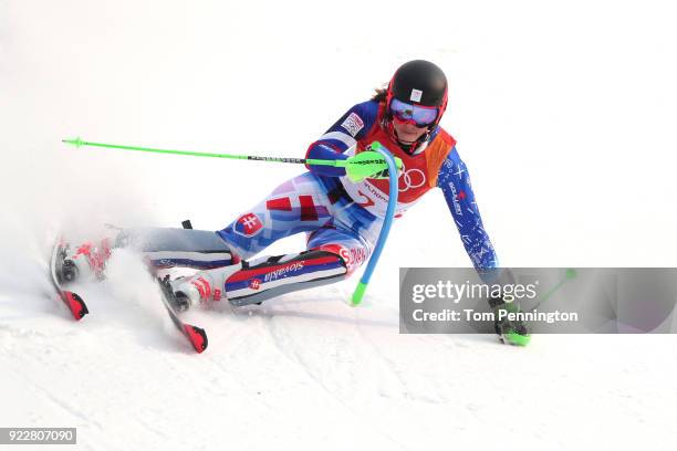 Petra Vlhova of Slovakia competes during the Ladies' Alpine Combined on day thirteen of the PyeongChang 2018 Winter Olympic Games at Yongpyong Alpine...