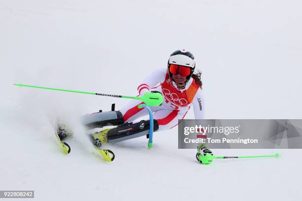 Ramona Siebenhofer of Austria competes during the Ladies' Alpine Combined on day thirteen of the PyeongChang 2018 Winter Olympic Games at Yongpyong...