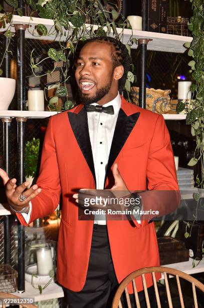 Josh Norman attends Haute Living and One Thousand Museum celebrate cover star Josh Norman at Kiki on the River on February 21, 2018 in Miami, Florida.