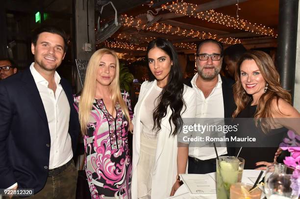 Daniel de la Vega, Angela Birdman, Deyvanshi Masrani, Louis Birdman and Nirka Burns attend Haute Living and One Thousand Museum celebrate cover star...