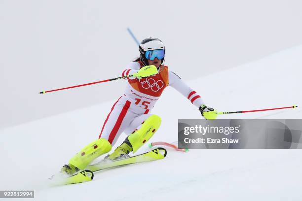 Ramona Siebenhofer of Austria competes during the Ladies' Alpine Combined on day thirteen of the PyeongChang 2018 Winter Olympic Games at Yongpyong...