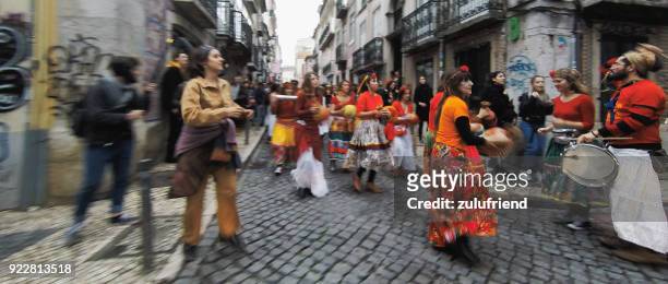 carnival in lisbon - carnival in portugal stock pictures, royalty-free photos & images