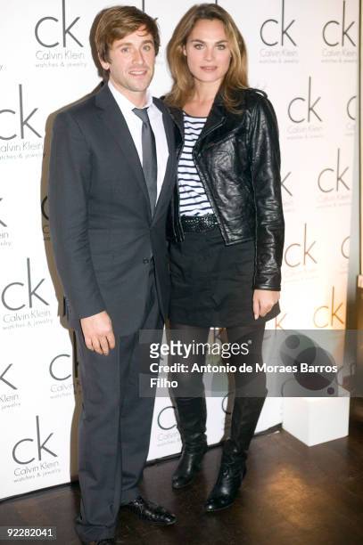 Thomas Dutronc and Melanie Maudran attend the Calvin Klein Party at Palace Elysee on October 22, 2009 in Paris, France.