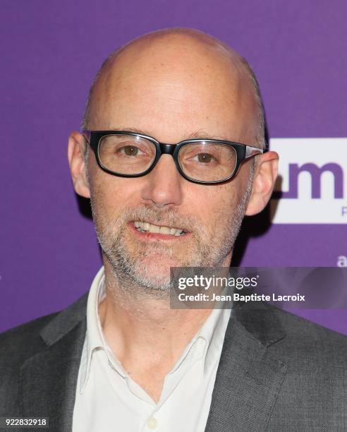 Moby attends the premiere of Momentum Pictures' 'Half Magic' at The London West Hollywood on February 21, 2018 in West Hollywood, California.