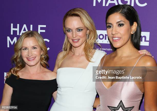 Angela Kinsey, Heather Graham and Stephanie Beatriz attend the premiere of Momentum Pictures' 'Half Magic' at The London West Hollywood on February...