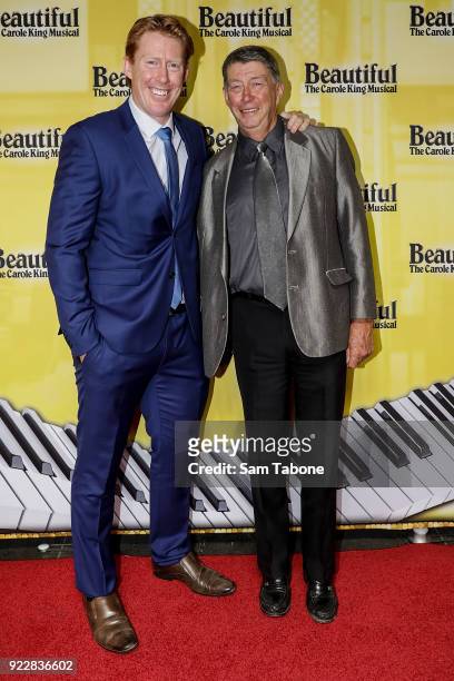 Cameron and Linton Ling arrives ahead of the premiere of Beautiful: The Carole King Musical at Her Majesty's Theatre on February 22, 2018 in...