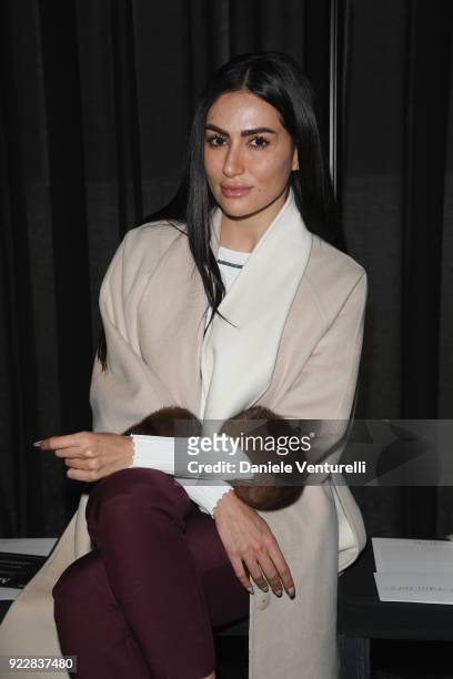 Diala Makki attends the Max Mara show during Milan Fashion Week Fall/Winter 2018/19 on February 22, 2018 in Milan, Italy.