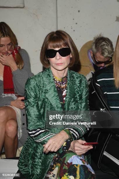 Anna Wintour attends the Max Mara show during Milan Fashion Week Fall/Winter 2018/19 on February 22, 2018 in Milan, Italy.