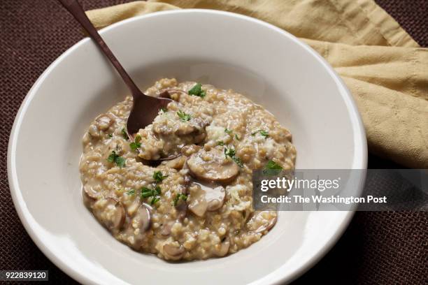 Mushroom Oat Risotto With Gruyere photographed in Washington, DC. .