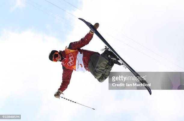Noah Bowman of Canada competes in the Men's Ski Halfpipe final on day thirteen at Phoenix Snow Park on February 22, 2018 in Pyeongchang-gun, South...
