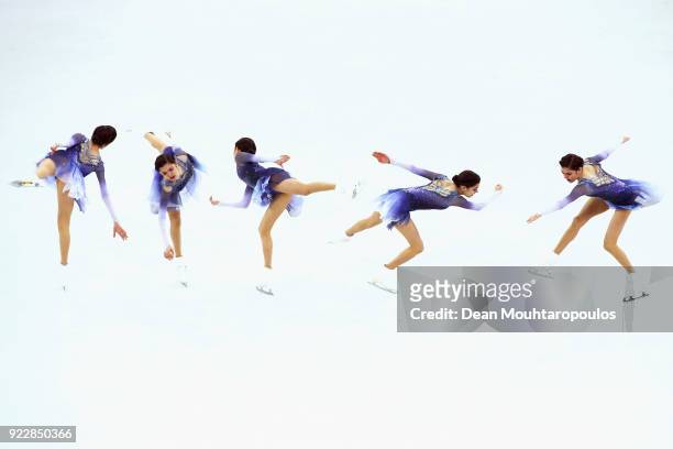 Evgenia Medvedeva of Olympic Athlete from Russia competes during the Ladies Single Skating Short Program on day twelve of the PyeongChang 2018 Winter...