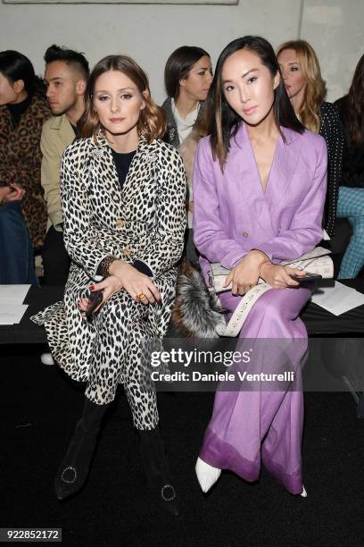 Olivia Palermo and a Lim Chriselle attend the Max Mara show during Milan Fashion Week Fall/Winter 2018/19 on February 22, 2018 in Milan, Italy.