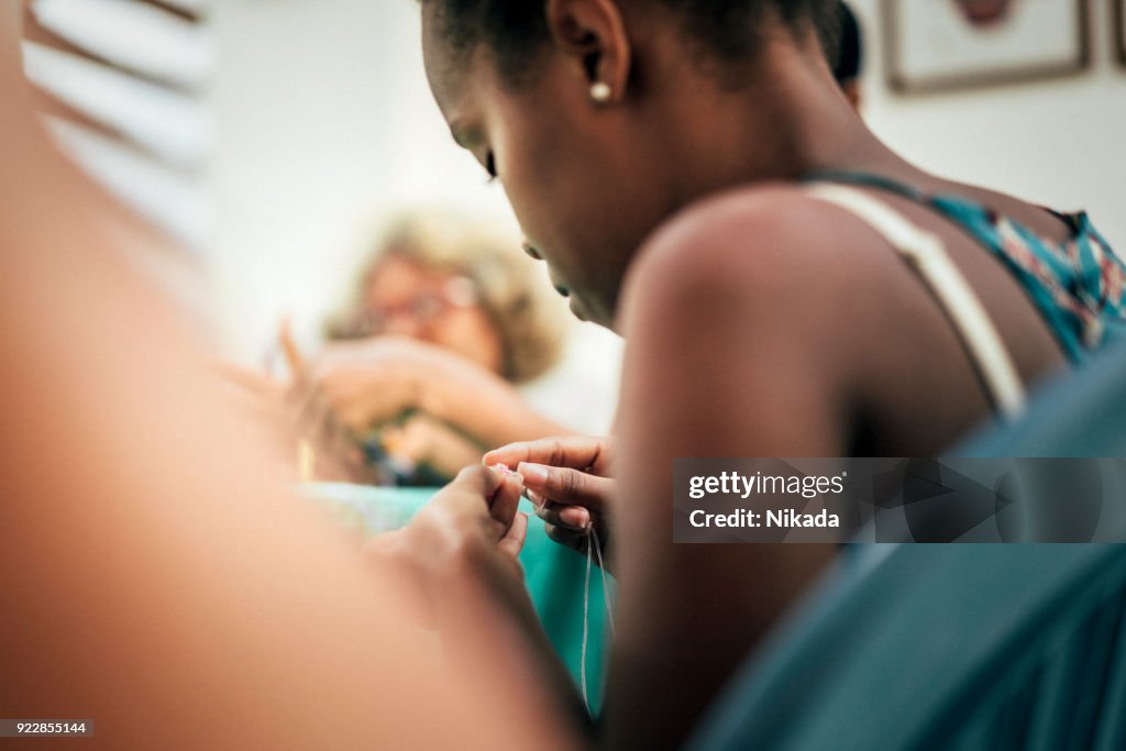 Brazilian women working in Tailor Workshop